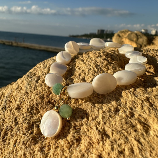 Bracelet Mother of Pearl Emerald Natural